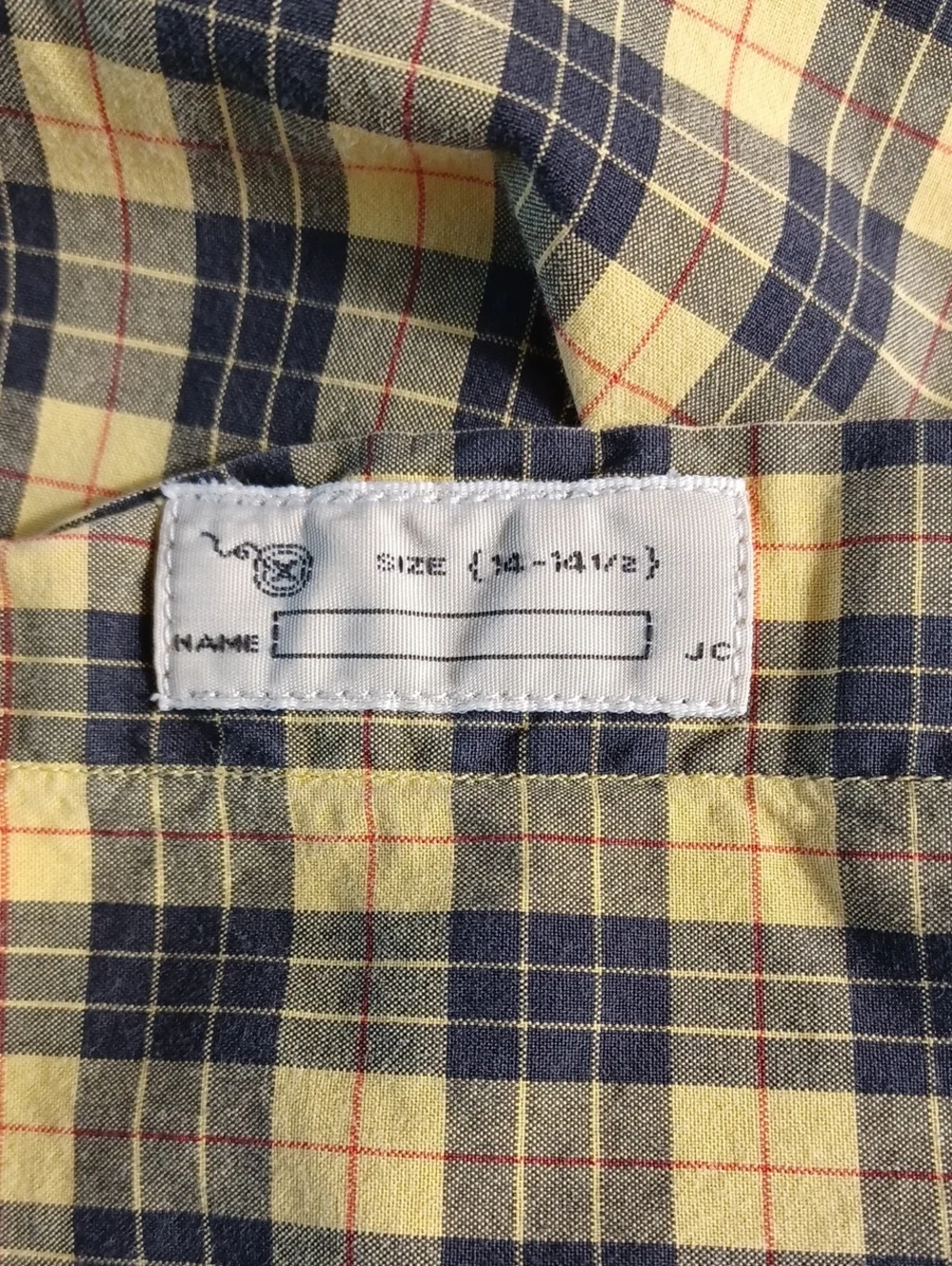 J. Crew Yellow and Black Plaid Long Sleeve Button-Down Cotton Shirt, Mens Small